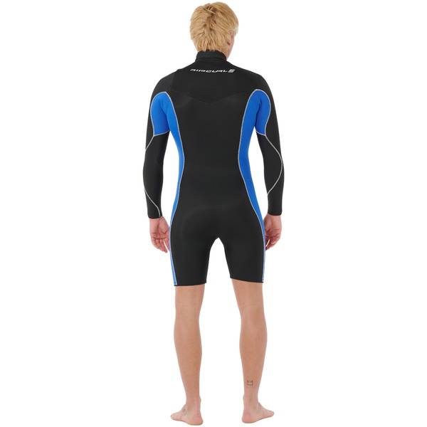 2026 Rip Curl Mens Dawn Patrol 2mm Chest Zip Long Sleeve Shorty Wetsuit 11QMSP - Electric Cobalt
